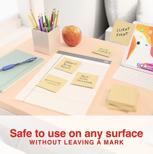 Staples Sticky Notes<Recycled Notes, 3" x 3", Sunshine Collection, 100 Sheet/Pad, 12 Pads/Pack (S33YR12/52564)
