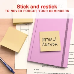 Staples Sticky Notes<Recycled Notes, 3" x 3", Sunshine Collection, 100 Sheet/Pad, 12 Pads/Pack (S33YR12/52564)
