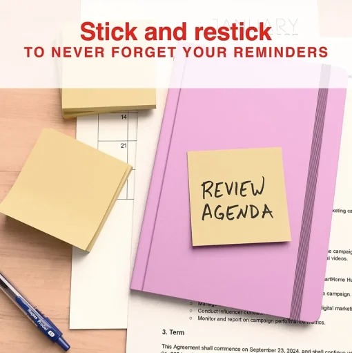 Staples Sticky Notes<Recycled Notes, 3" x 3", Sunshine Collection, 100 Sheet/Pad, 12 Pads/Pack (S33YR12/52564)