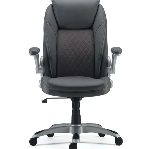 Staples Office Chairs<Sorina Ergonomic Bonded Leather Swivel Executive Chair, Grey (53253)