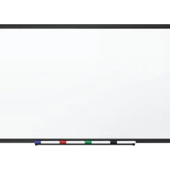 Staples Dry Erase<Standard Durable Melamine Dry-Erase Whiteboard, Black Aluminum Frame, 4' x 3' (52681/28681)