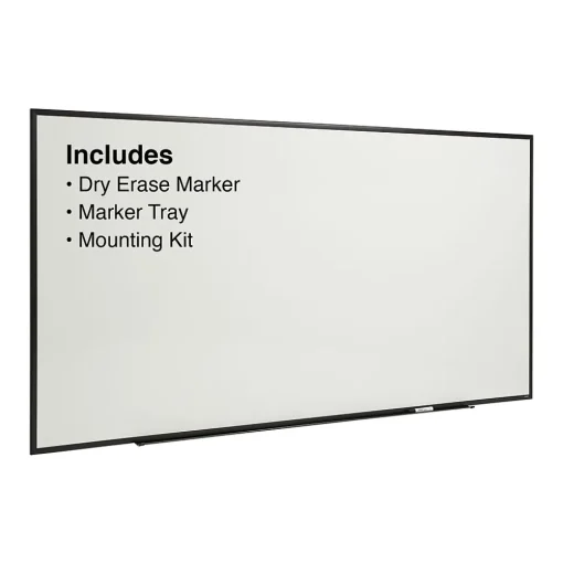 Staples Dry Erase<Standard Durable Melamine Dry-Erase Whiteboard, Aluminum Frame, 8' x 4' (52684-CC)