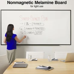 Staples Dry Erase<Standard Durable Melamine Dry-Erase Whiteboard, Aluminum Frame, 8' x 4' (52684-CC)