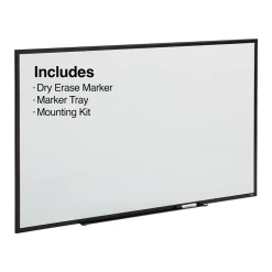 Staples Dry Erase<Standard Durable Magnetic Steel Dry-Erase Whiteboard, Steel Black Frame, 5' x 3' (52480-CC)
