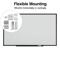 Staples Dry Erase<Standard Durable Magnetic Steel Dry-Erase Whiteboard, Steel Black Frame, 5' x 3' (52480-CC)