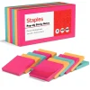 Staples Sticky Notes<Stickies Adhesive Notes, 3" x 3" Assorted Colors, 100 Sheets/Pad, 12 Pads/Pack (S-33BRP12/52568)