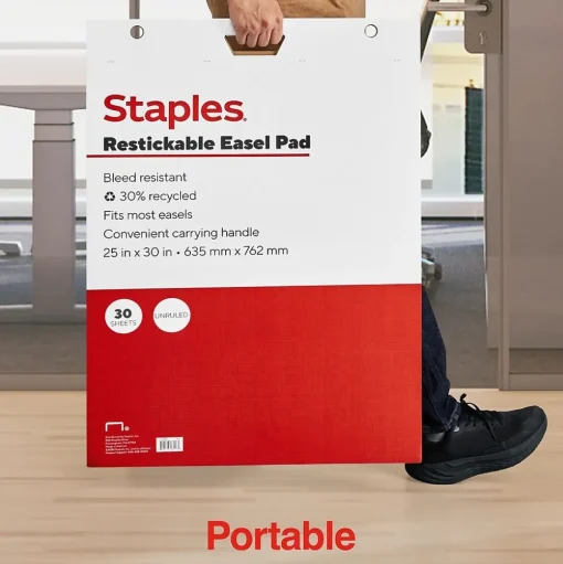 Staples Easel Paper Pads<Stickies Easel Pad, 25" x 30", 30 Sheets/Pad, 2 Pads/Pack (23447)