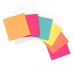 Staples Sticky Notes<Stickies Standard Notes, 3" x 3" Assorted, 100 Sheets/Pad, 6 Pads/Pack (S-33BR6/52560)