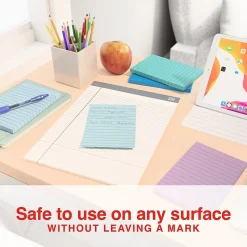 Staples Sticky Notes<Stickies Standard Notes, 4" x 6" Assorted, 100 Sheets/Pad, 5 Pads/Pack (S-46WC5/52573)