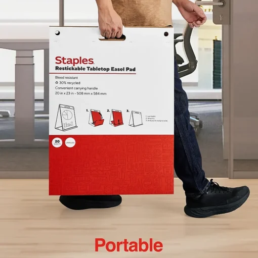 Staples Easel Paper Pads<Stickies Tabletop Easel Pad, 20" x 23", White, 20 Sheets/Pad (23448)