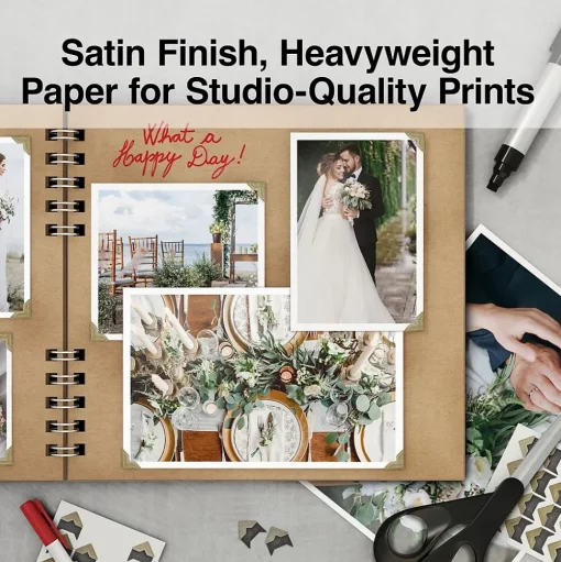 Staples Photo Paper<Supreme Satin Photo Paper, 8.5"W x 11"L, 50/Pack (19893-CC)