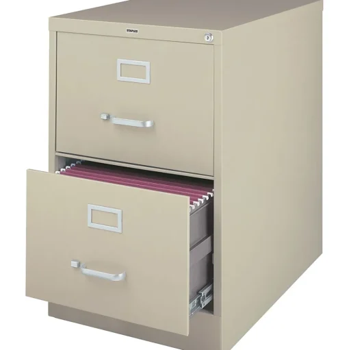Staples File Cabinets<® Vertical File Cabinet, Legal, 2-Drawer, Putty, 25"D (25158D)