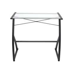 Staples Corner Desks<31.5"W Glass Computer Desk, Black (44851)