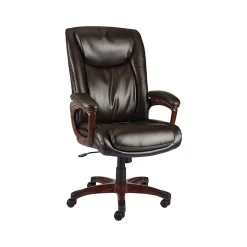Staples Office Chairs<® Westcliffe Ergonomic Leather Swivel Executive Chair, Brown (50219R-CC)