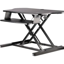 StarTech Standing Desks<Adjustable Large Surface Corner Sit Stand Desk Converter for Dual Monitors, Keyboard Tray, 35" x 21" (ARMSTSCORNR)