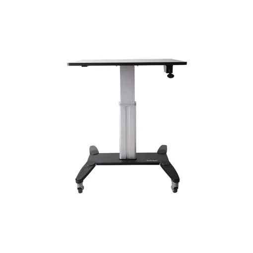 StarTech Standing Desks<.com Mobile Sit Stand Workstation with 31.5" Work Surface, Height Adjustable Mobile Standing Desk, Portable