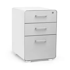 Poppin File Cabinets<Stow 3-Drawer File Cabinet, White + Light Gray