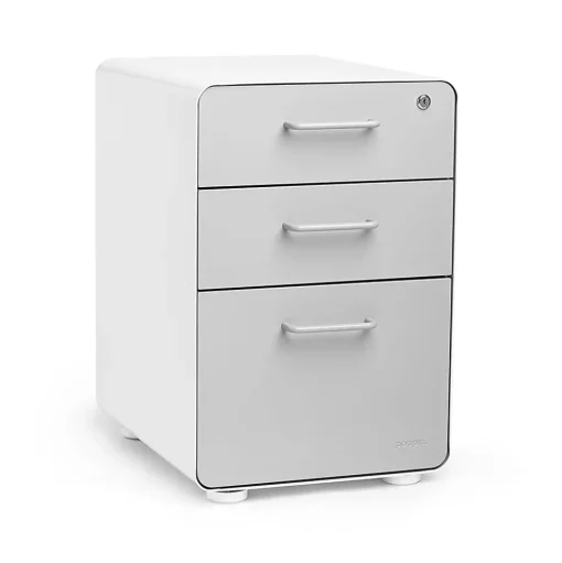 Poppin File Cabinets<Stow 3-Drawer File Cabinet, White + Light Gray