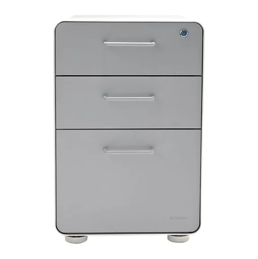 Poppin File Cabinets<Stow 3-Drawer File Cabinet, White + Light Gray