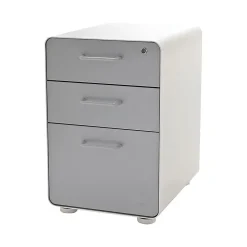 Poppin File Cabinets<Stow 3-Drawer File Cabinet, White + Light Gray