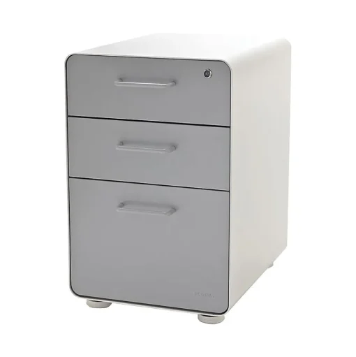 Poppin File Cabinets<Stow 3-Drawer File Cabinet, White + Light Gray