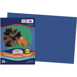 SunWorks Construction Paper<12" x 18" Construction Paper, Dark Blue, 50 Sheets (P7307)