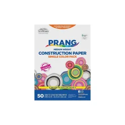 SunWorks Construction Paper<9"W x 12"L Medium Weight Construction Paper, White, 50 Sheets/Pack (9203)