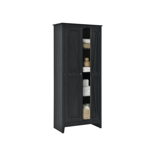 System Build Storage Cabinets<Farmington 72" Storage Cabinet with 4 Shelves, Black Oak (7532396COM)