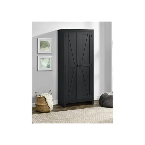 System Build Storage Cabinets<Farmington 72" Storage Cabinet with 4 Shelves, Black Oak (7532396COM)