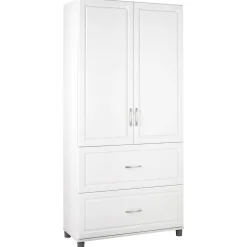 System Build Storage Cabinets<SystemBuild Kendall 36" 2 Door/2 Drawer Storage Cabinet, White (7364401PCOM)