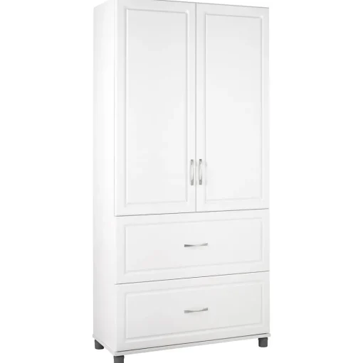 System Build Storage Cabinets<SystemBuild Kendall 36" 2 Door/2 Drawer Storage Cabinet, White (7364401PCOM)