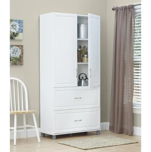 System Build Storage Cabinets<SystemBuild Kendall 36" 2 Door/2 Drawer Storage Cabinet, White (7364401PCOM)