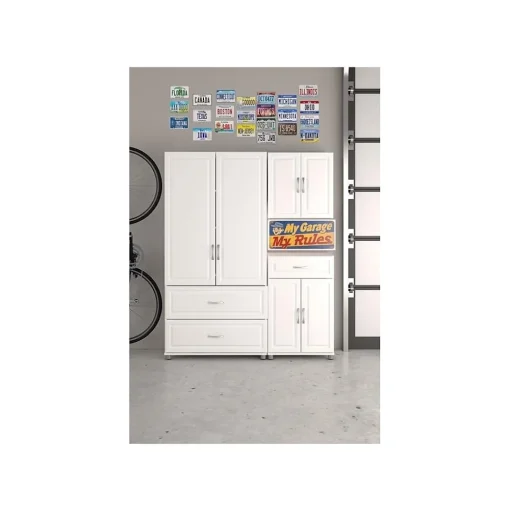 System Build Storage Cabinets<SystemBuild Kendall 36" 2 Door/2 Drawer Storage Cabinet, White (7364401PCOM)