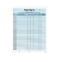 Tabbies Medical Forms<Healthcare Patient Privacy Sign-In Sheets, 11"L x 8.5"W, 125/Pack (14531)