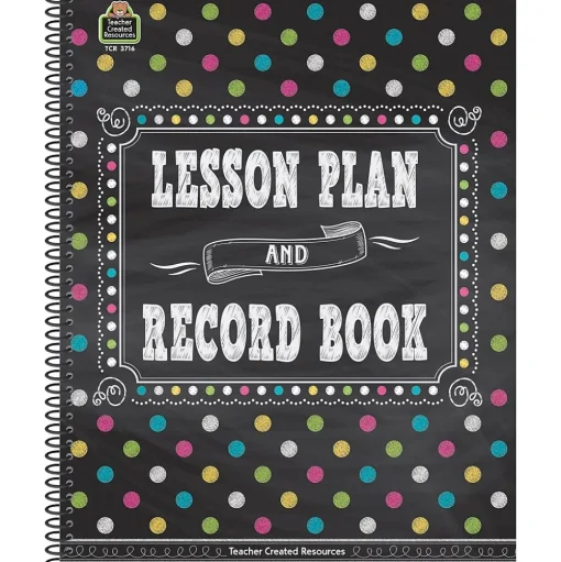 Teacher Created Resources Grade Books<Chalkboard Brights 160 Pages, Lesson Planner and Record Book, Each (TCR3716)
