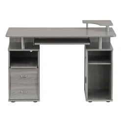 Techni Mobili Corner Desks<Complete Computer Workstation Desk With Storage, Gray (RTA-8211-GRY)