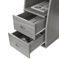 Techni Mobili Corner Desks<Complete Computer Workstation Desk With Storage, Gray (RTA-8211-GRY)