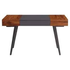 Techni Mobili Office Desks<Expandable 51" MDF Table Desk, Gray/Mahogany (RTA-1854-MAH)