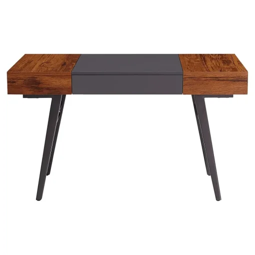 Techni Mobili Office Desks<Expandable 51" MDF Table Desk, Gray/Mahogany (RTA-1854-MAH)