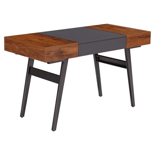 Techni Mobili Office Desks<Expandable 51" MDF Table Desk, Gray/Mahogany (RTA-1854-MAH)