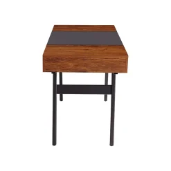 Techni Mobili Office Desks<Expandable 51" MDF Table Desk, Gray/Mahogany (RTA-1854-MAH)