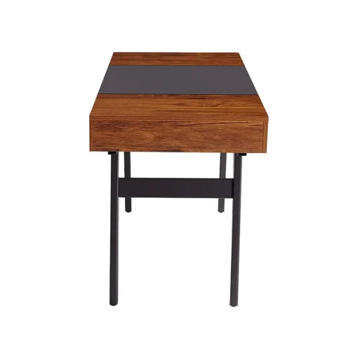 Techni Mobili Office Desks<Expandable 51" MDF Table Desk, Gray/Mahogany (RTA-1854-MAH)