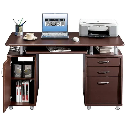 Techni Mobili Corner Desks<47"W Computer Desk, Chocolate (RTA-4985-CH36)