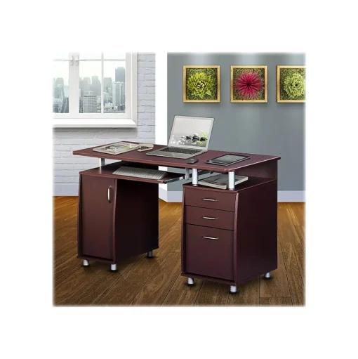 Techni Mobili Corner Desks<47"W Computer Desk, Chocolate (RTA-4985-CH36)