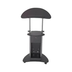 Techni Mobili Standing Desks<22"W Manual Adjustable Standing Laptop Cart, (RTA-B005-BK46)