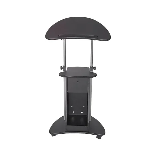 Techni Mobili Standing Desks<22"W Manual Adjustable Standing Laptop Cart, (RTA-B005-BK46)