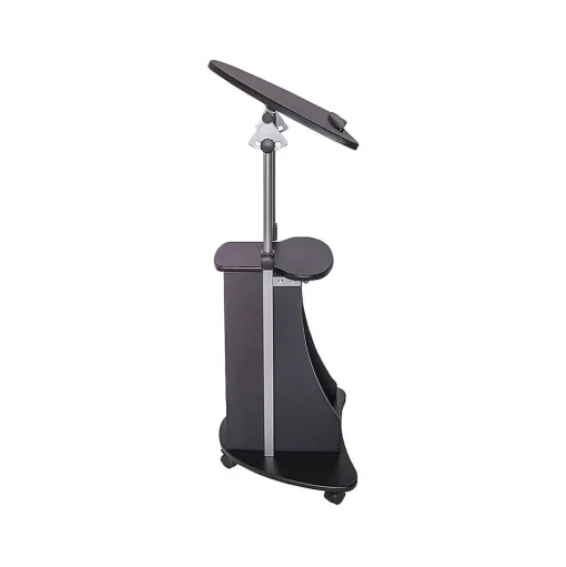 Techni Mobili Standing Desks<22"W Manual Adjustable Standing Laptop Cart, (RTA-B005-BK46)