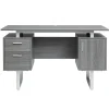 Techni Mobili Corner Desks<51.25"W Modern Office Desk with Storage, Gray (RTA-7002-GRY)