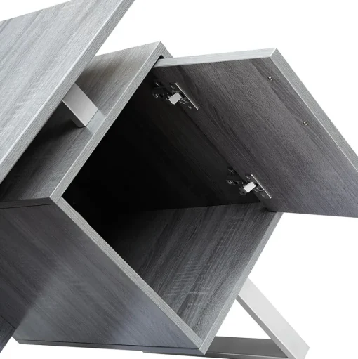 Techni Mobili Corner Desks<51.25"W Modern Office Desk with Storage, Gray (RTA-7002-GRY)