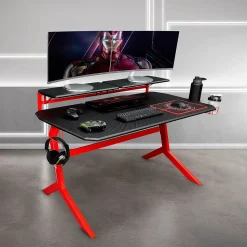 Techni Sport Computer Desks<Stryker 50" Computer Desk, Red/Black (RTA-TS201-RED)
